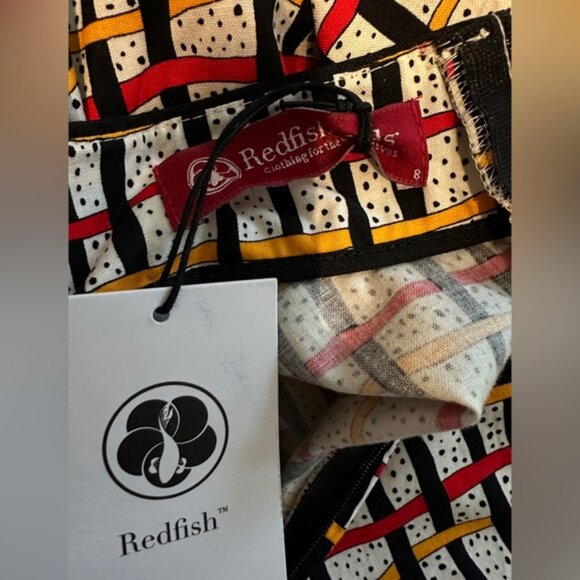 Redfish Kids Cotton Dress – Red/Yellow Print | Size 8 (BNWT) - Picture 5 of 6